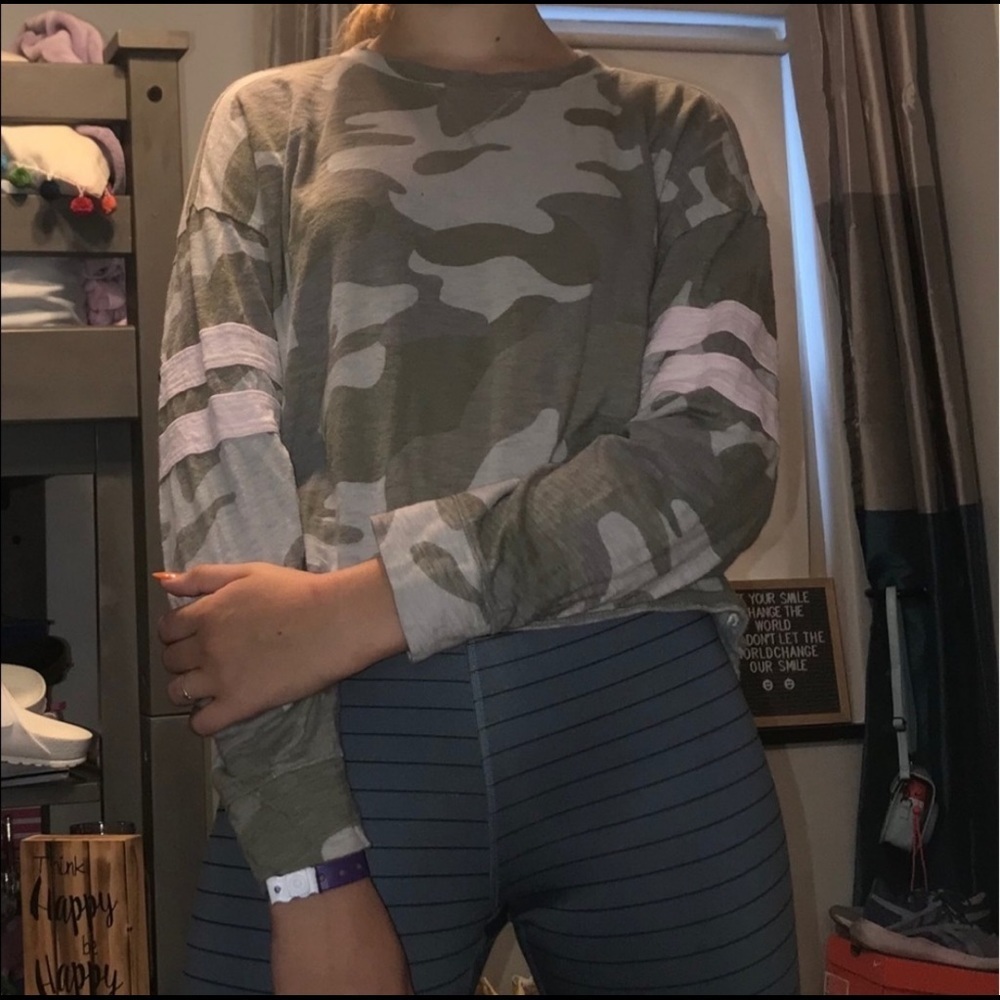Hollister Camo Long Sleeve Crew Neck